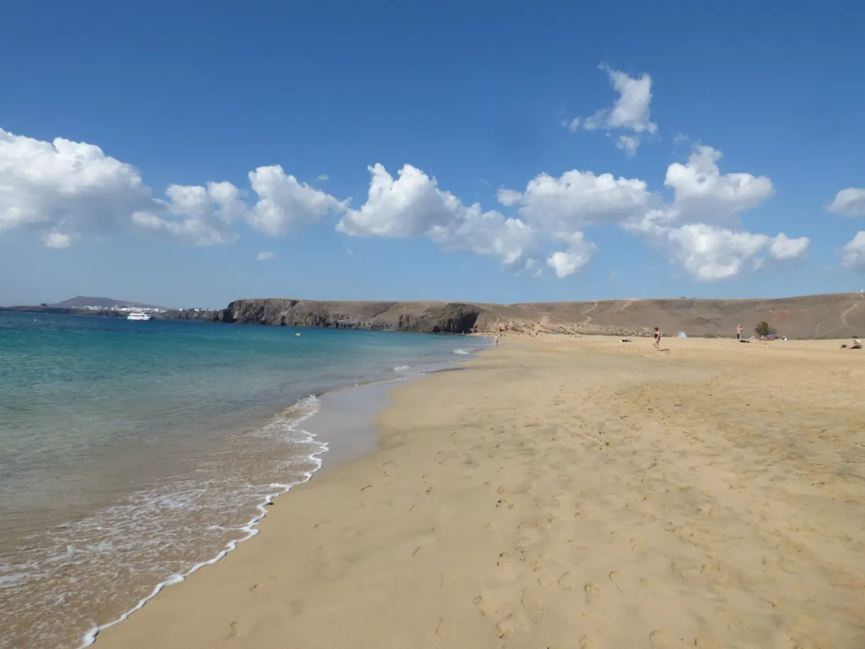 Écume au bord d'une plage sous un ciel de gros nuages