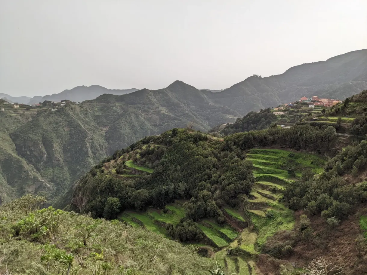 Cultures en terrasses accrochées aux versants de Chinamada