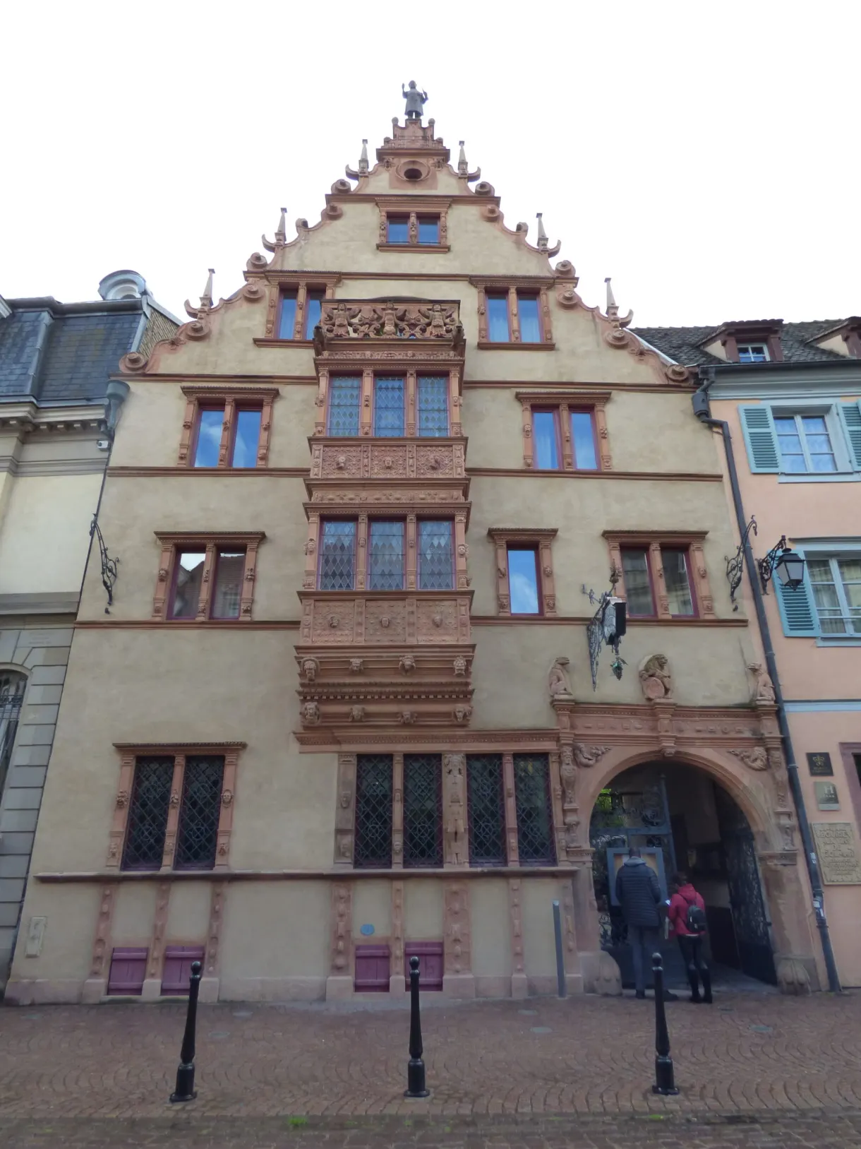 Carved Renaissance facade and its tall scrolled gable