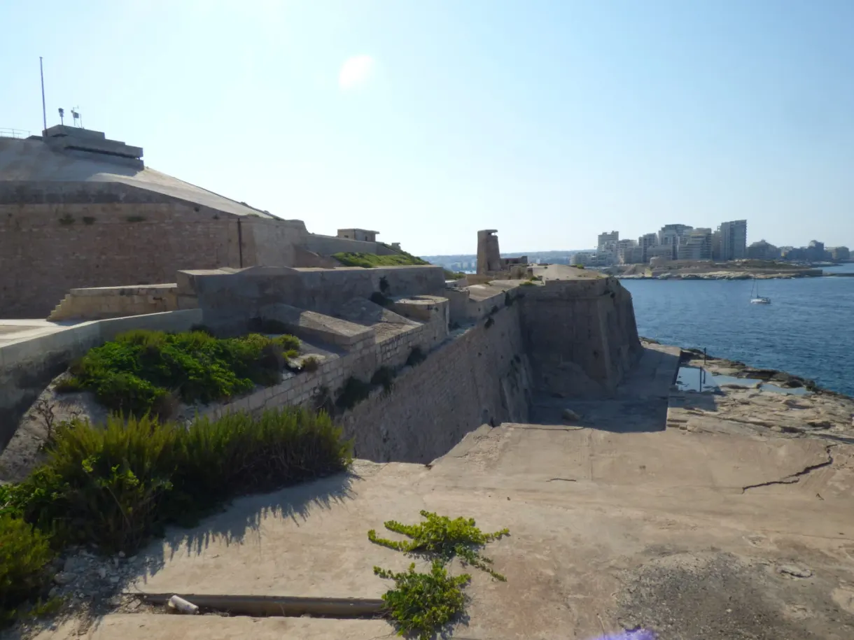 Outer works of the fort facing the sea and the city
