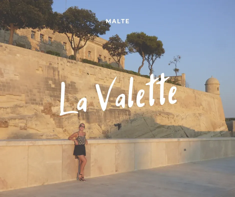 Closing Valletta banner in front of the ramparts at sunset