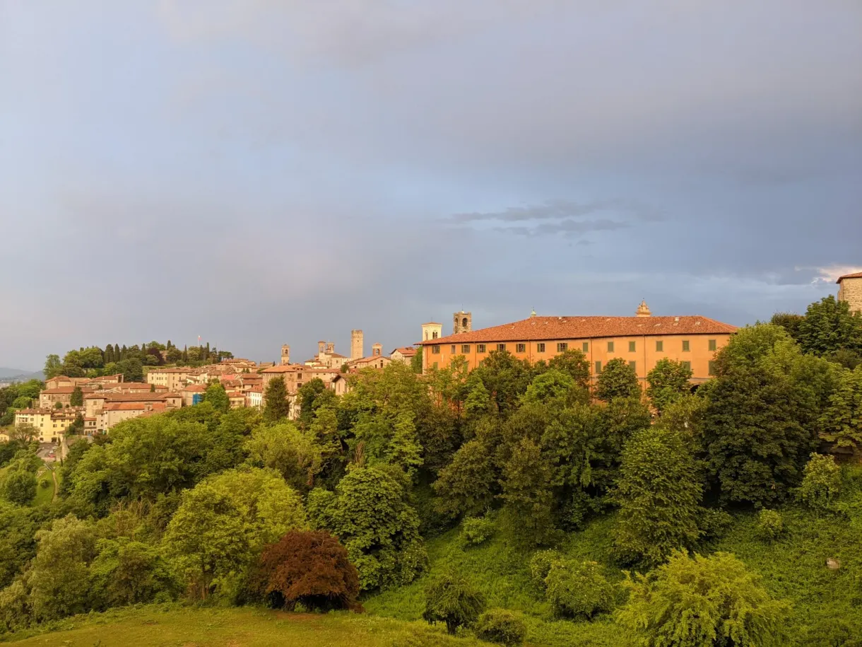 Upper town lit by the raking evening light