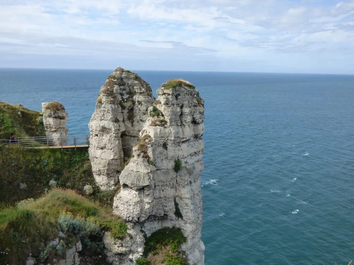Path clinging to the cliff along the rocky needles