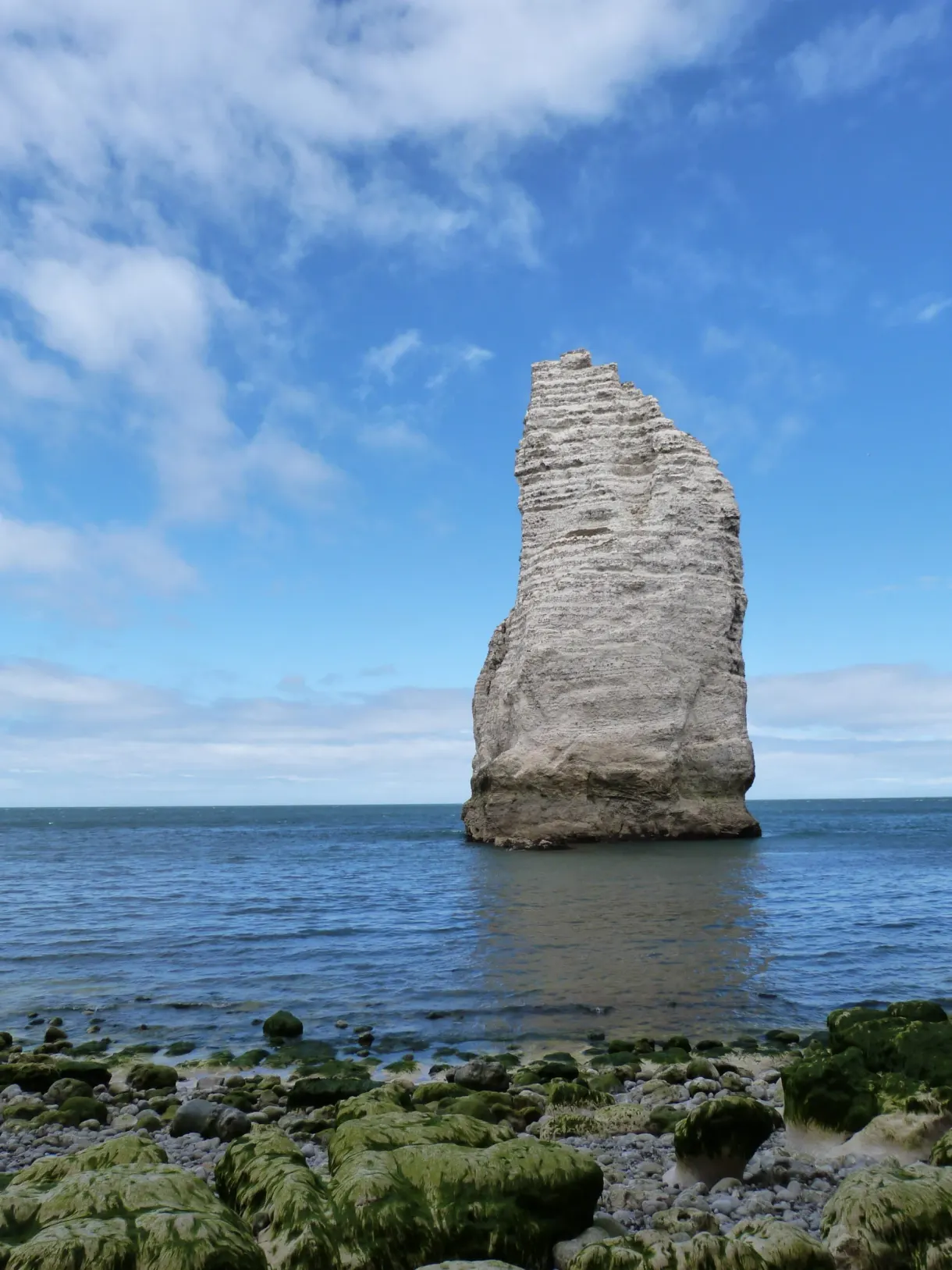 Chalk needle standing above the exposed rocks