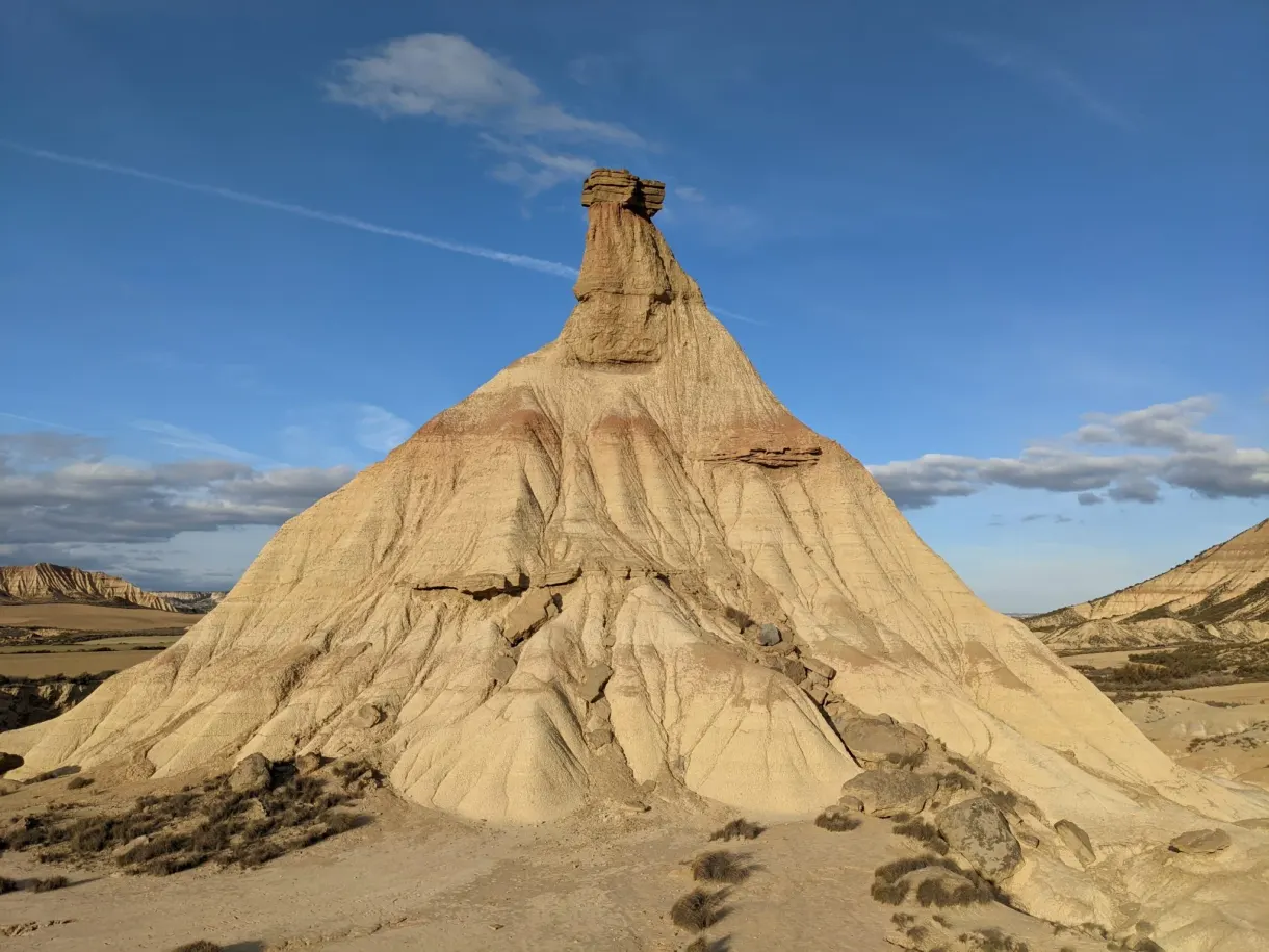 Striped flanks of the hoodoo in the golden light