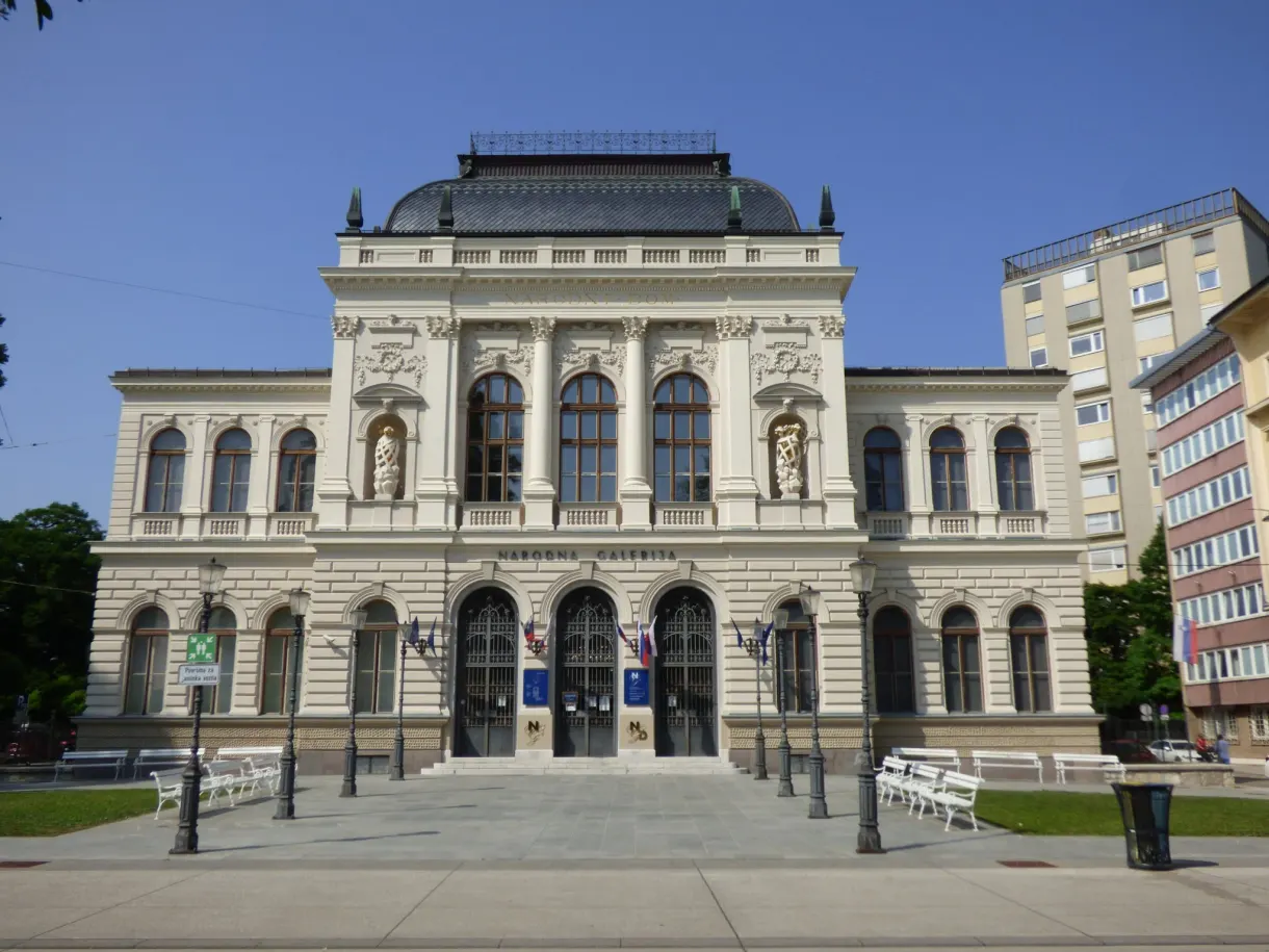 Neoclassical columned facade of a large museum