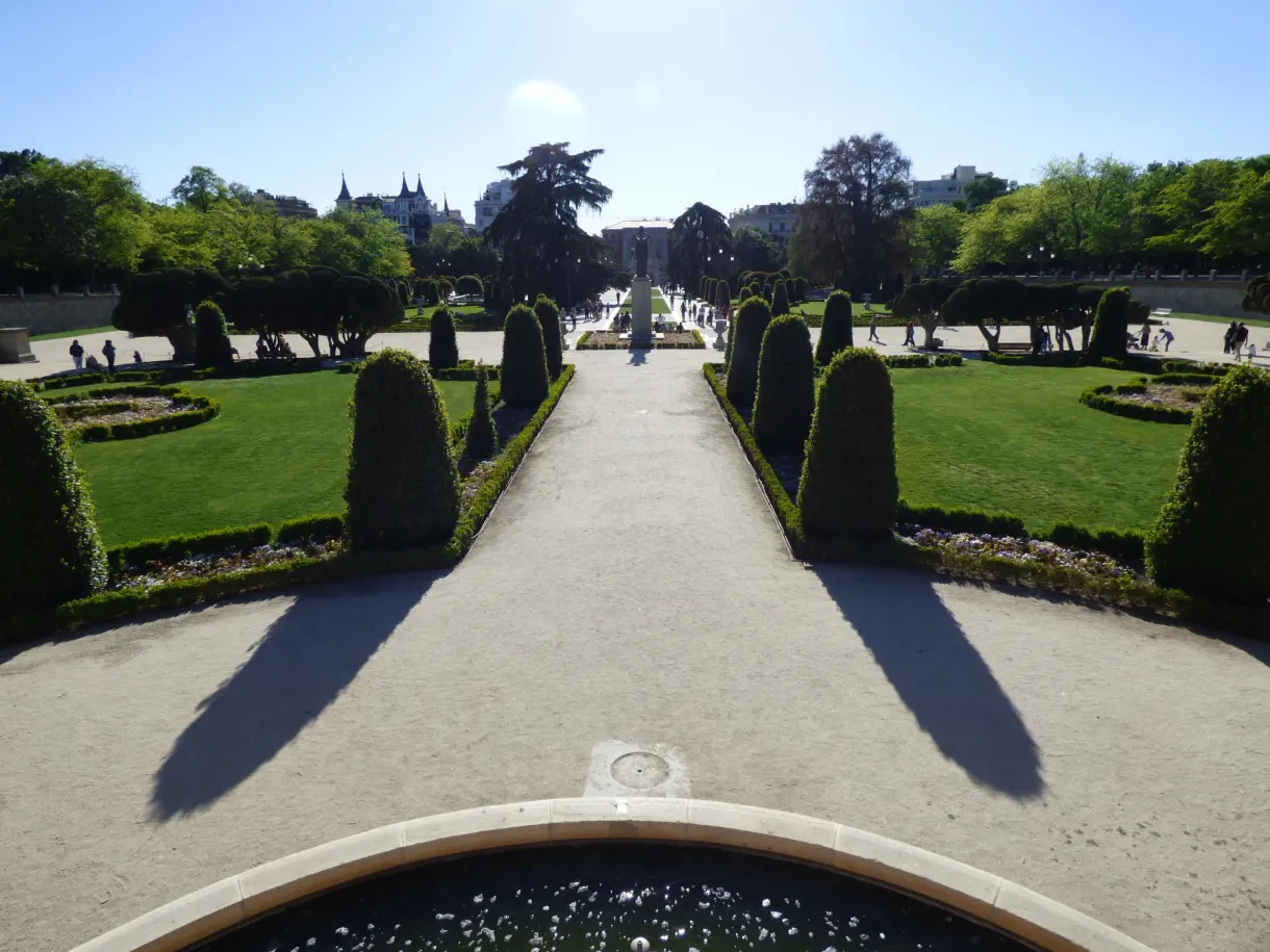Path lined with clipped yews in a formal French garden