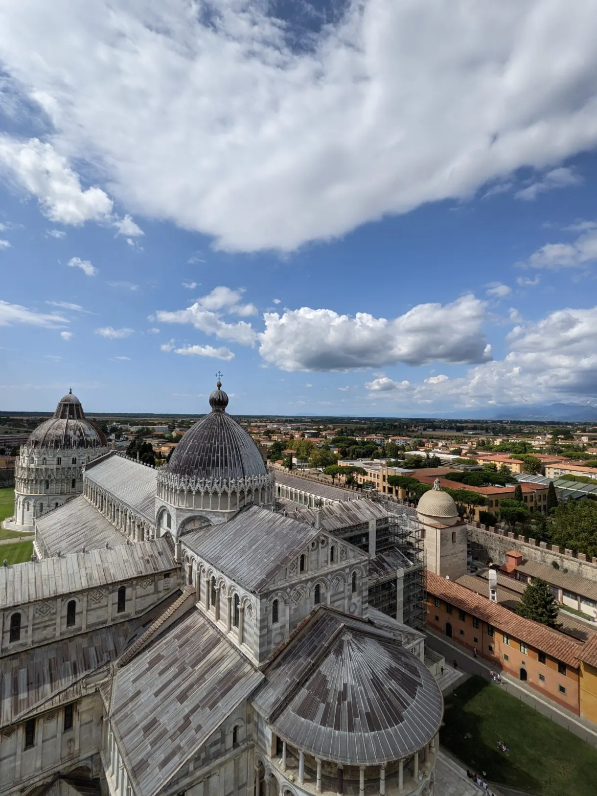 Baptistery and rooftops of the city seen from the top of the tower