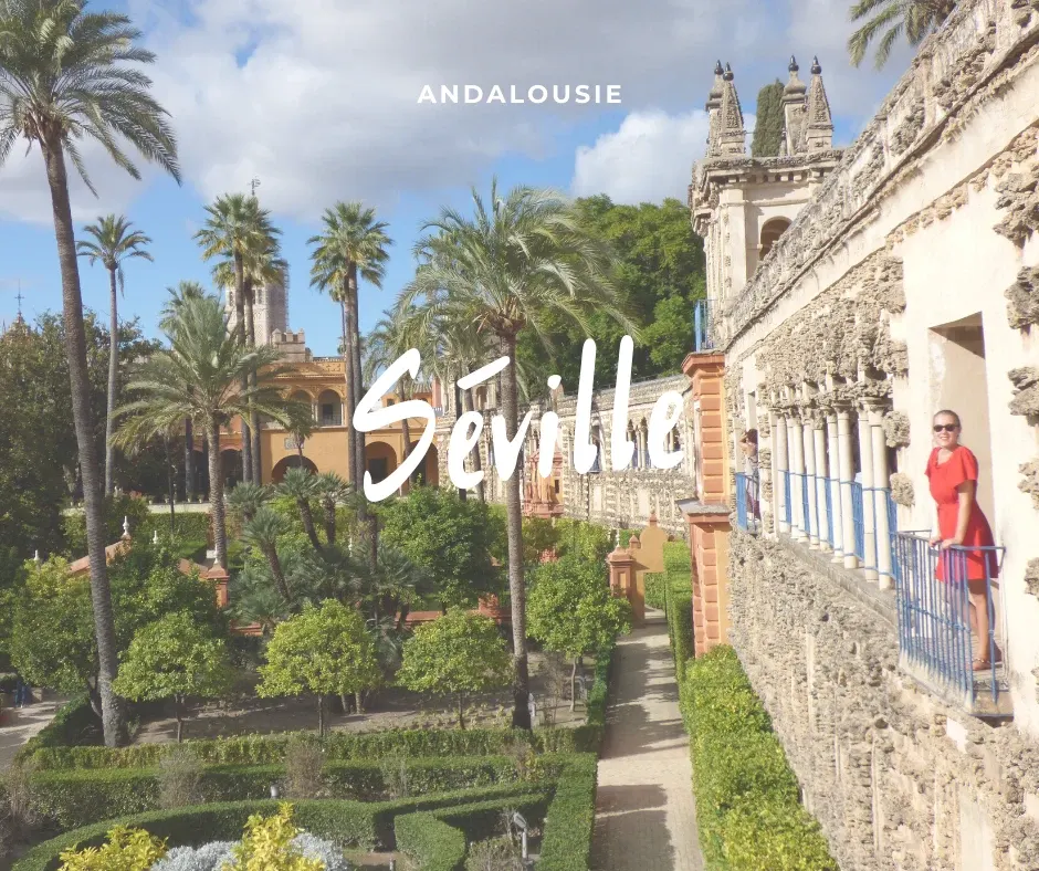 Closing visual on the gardens and the facade of the Alcazar