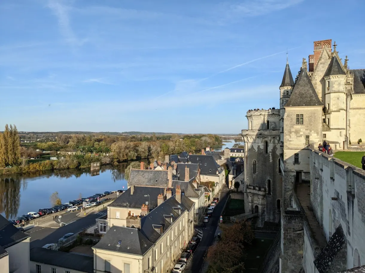Roofs of Amboise and the Loire seen from the wall walk