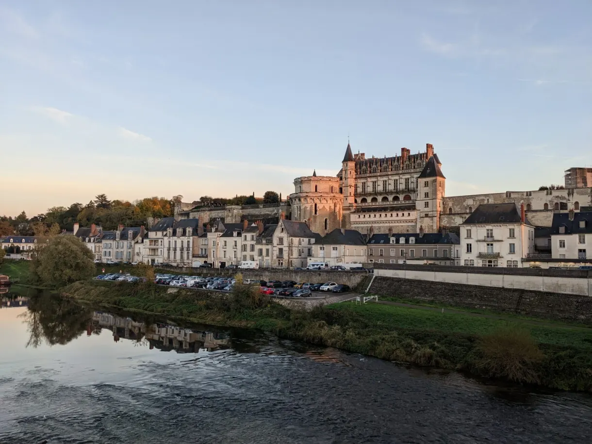 Château of Amboise overlooking the Loire in the evening light