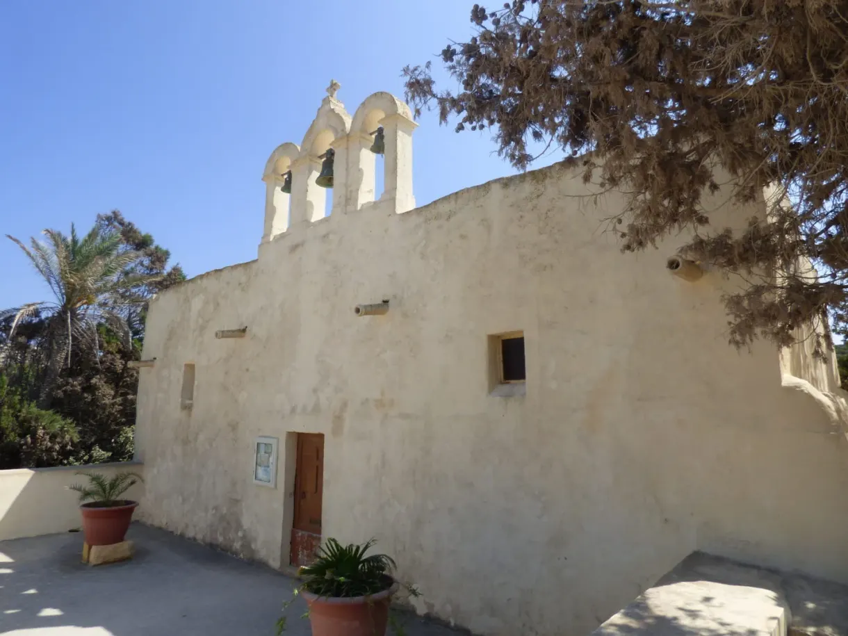 Whitewashed chapel and its bell gable
