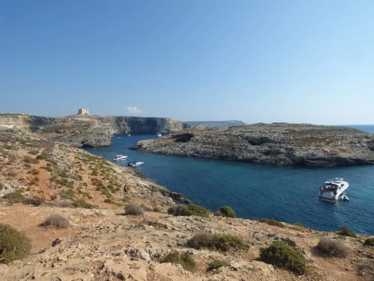 Bay and islets seen from the arid heights