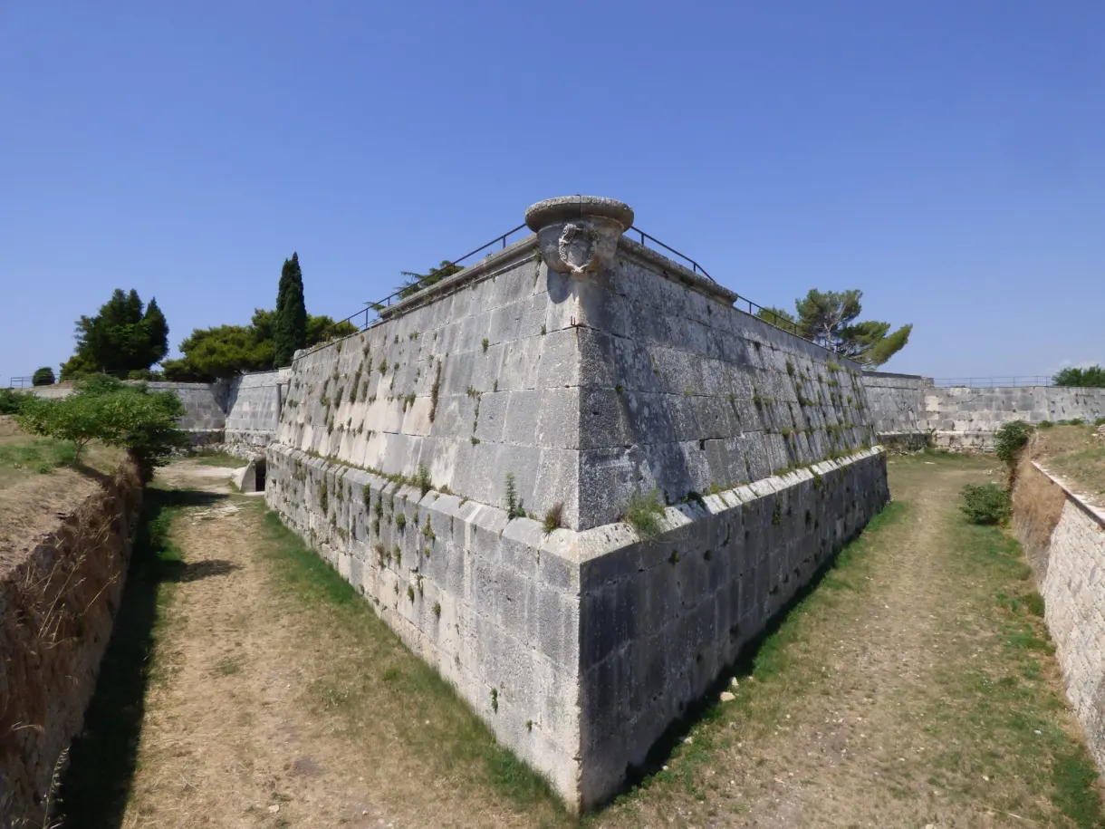Ashlar bastion of the fortifications of Pula
