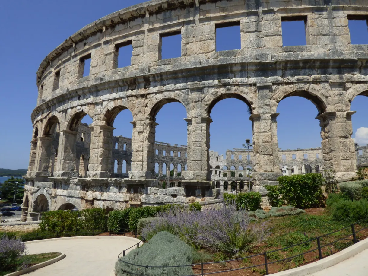 Roman arena of Pula and its arcades on three levels