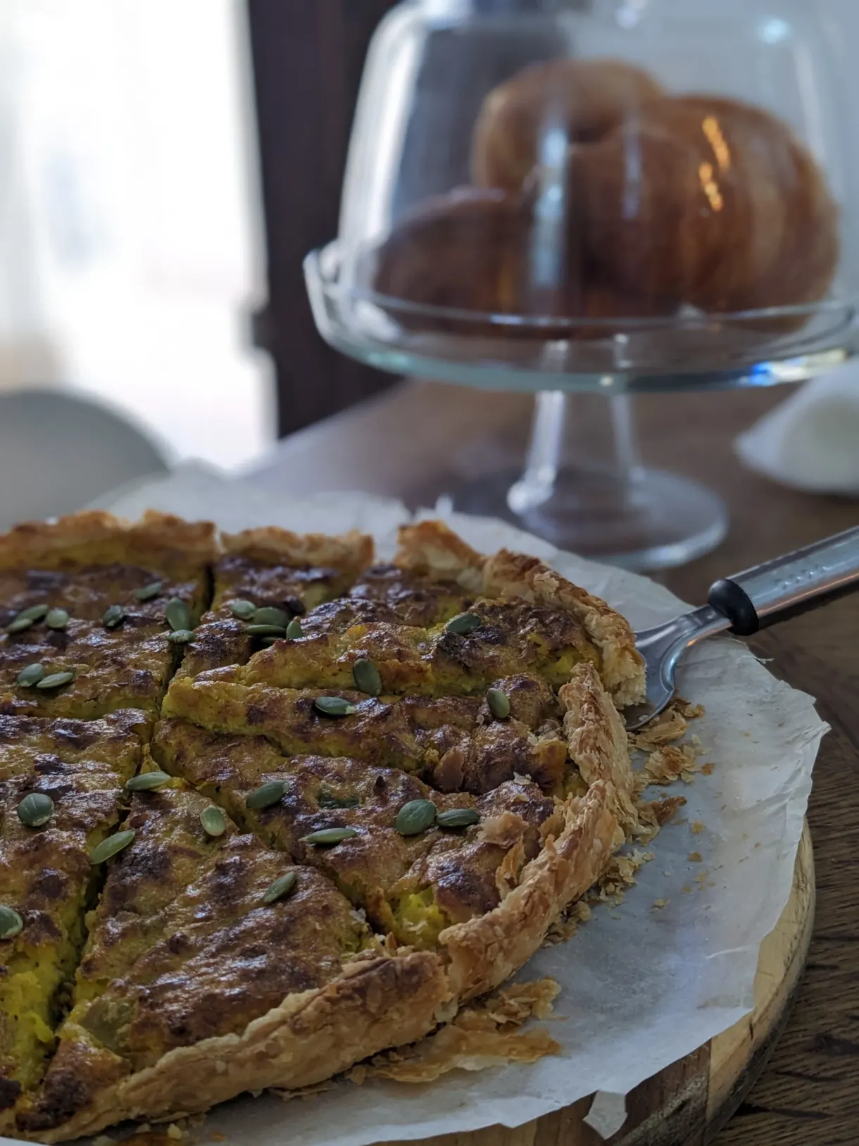 Tarte maison aux graines de courge servie au petit-déjeuner de Dar Benti